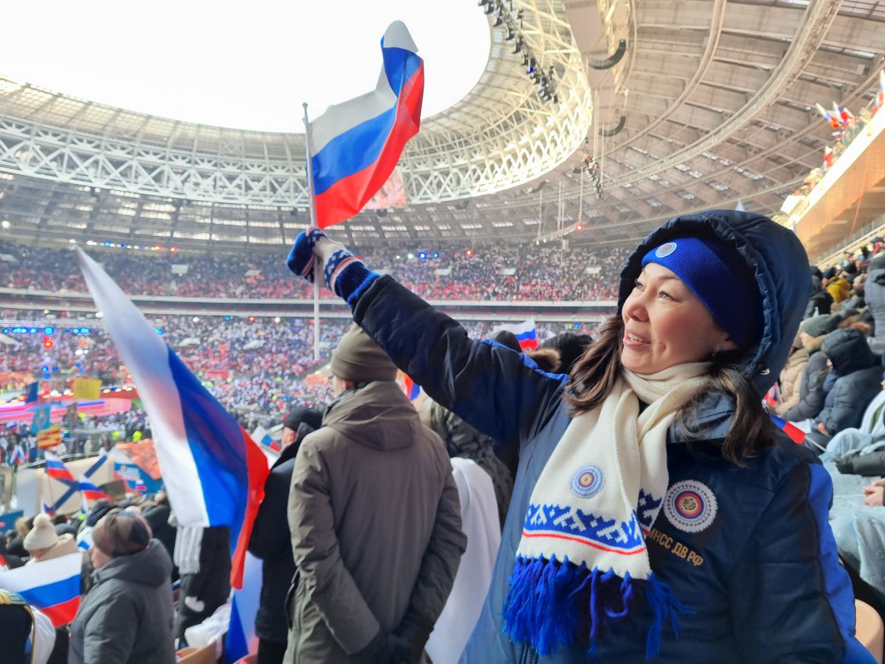 В Москве, на стадионе «Лужники» прошел митинг-концерт, посвященный Дню  защитника Отечества